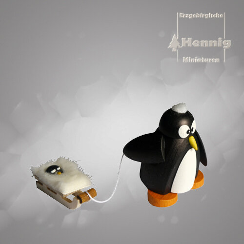 Hennig Pinguin mit Babyschlitten 5 cm
