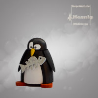Hennig Pinguin mit Fisch 5 cm
