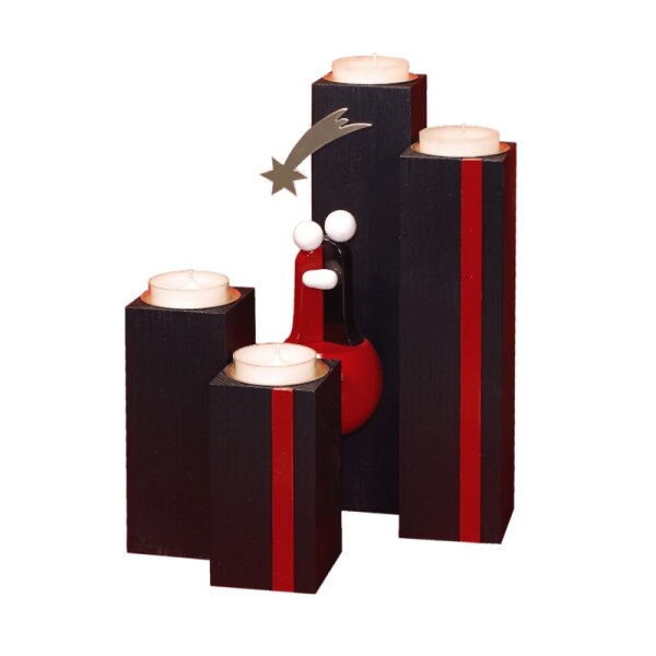 Ulmik Adventsleuchter schwarz-bordeaux 22 cm
