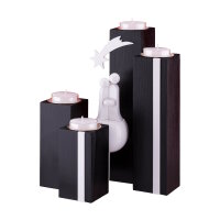Ulmik Adventsleuchter schwarz-weiß 22 cm