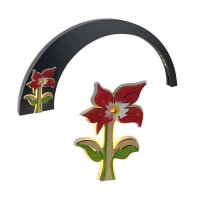 Designelement Glas 11 cm für LB-500 Blume natur/rot