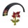Designelement Glas 11 cm für LB-500 Blume natur/rot