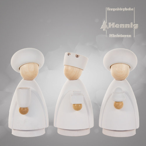 Hennig Heilige 3 Könige modern groß 10 cm natur/weiß